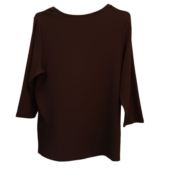 NEW KAREN SCOTT Soft Pullover Top Knit Tee XL V-Neck Staple Casual Stretch Brown - Picture 8 of 8